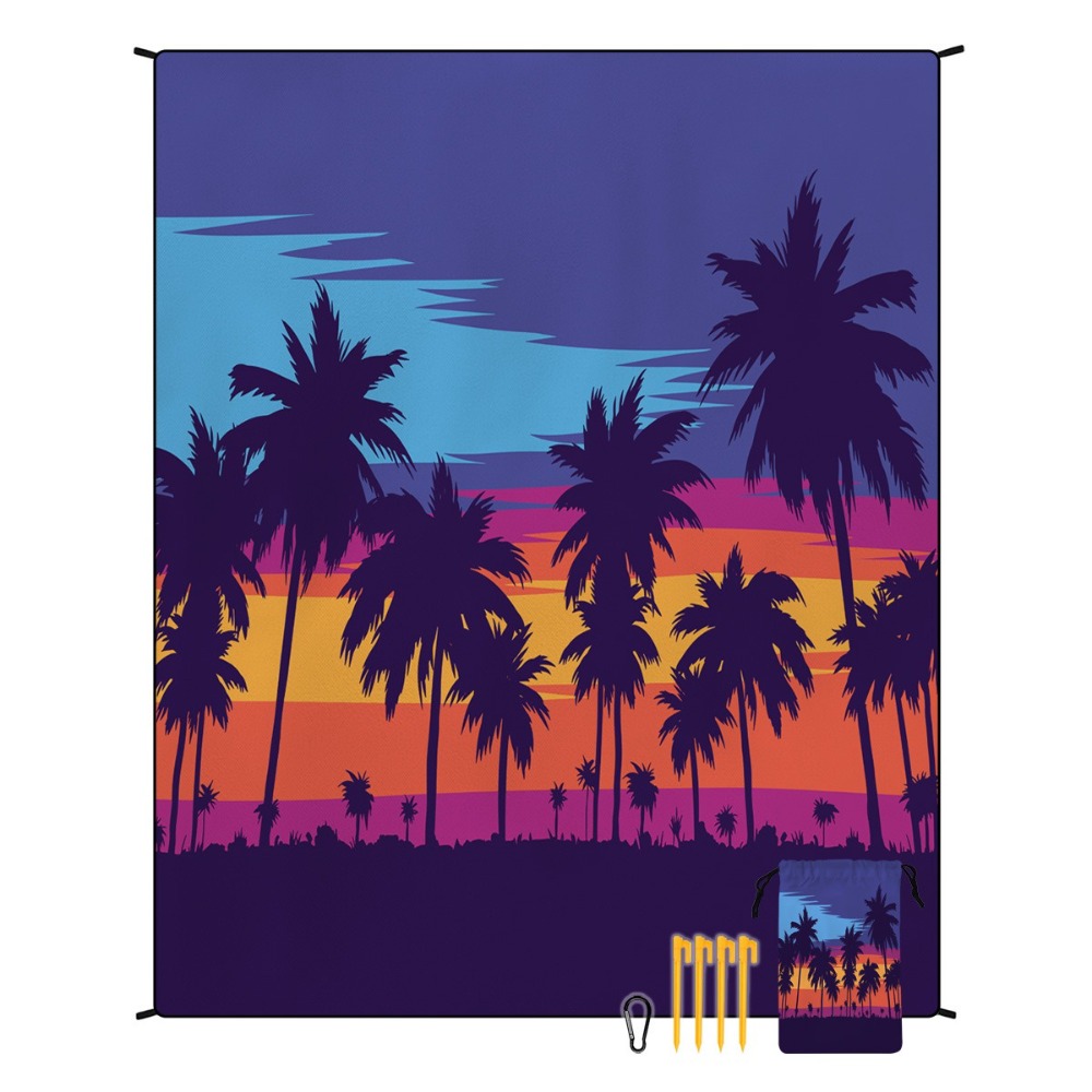Yoga And Fitness Mat - Handuk Pantai Motif Pohon Palem 71x86.6in,